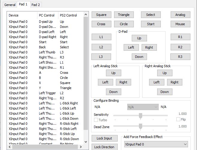 pcsx2 controller input settings