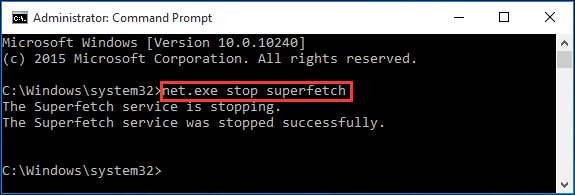 disable superfetch service